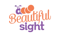 A Beautiful Sight Logo. The A is the head of the caterpillar followed by 3 circles.